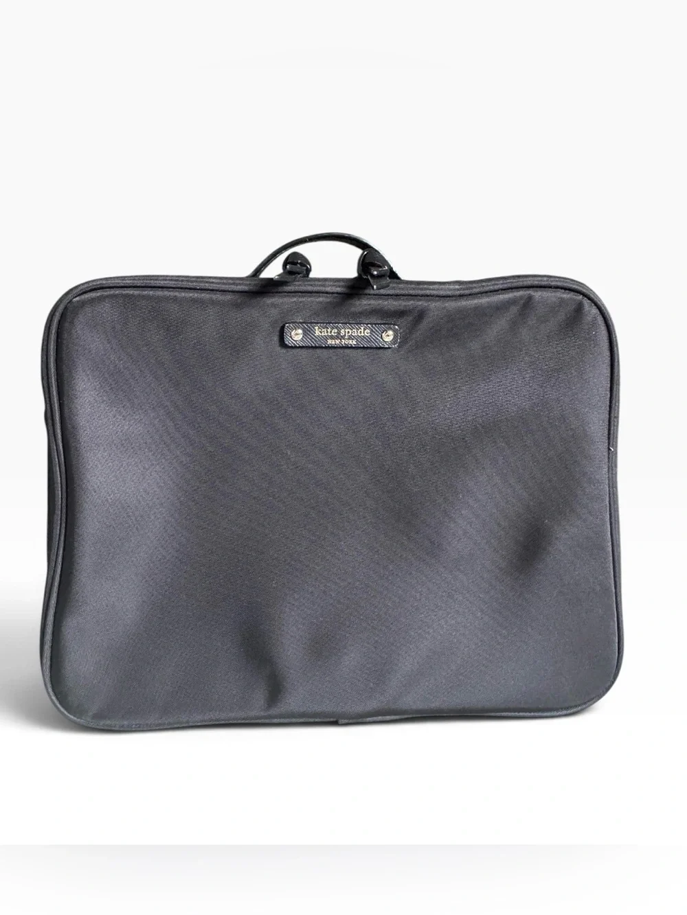 Kate Spade New York Black Nylon Travel Cosmetic Makeup Organizer Case.